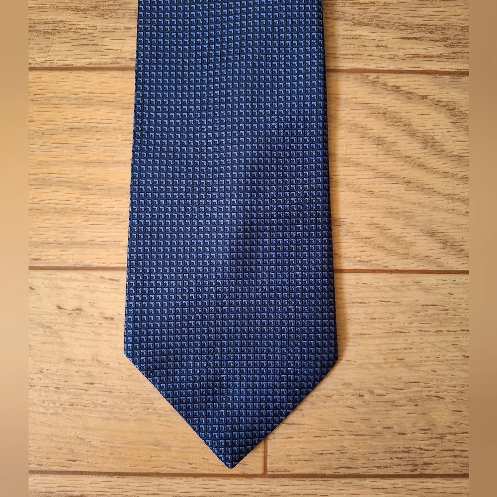 Vintage Polo Ralph Lauren Necktie Men's Blue Checked 100% Silk 57